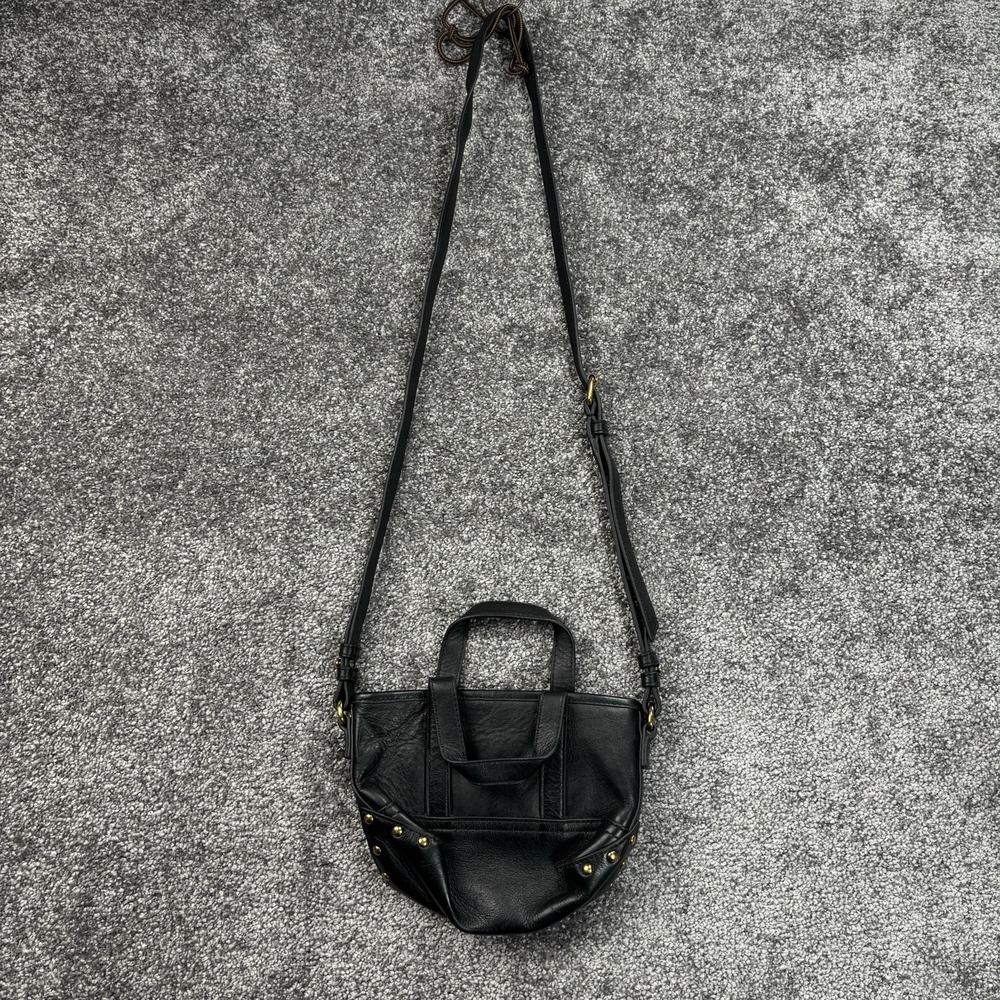 J. Crew Mini Montauk Tote Bag Black Leather New NWT